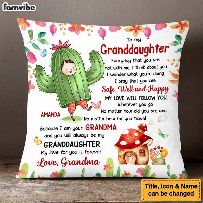 Personalized Gift For Granddaughter Flower Fairy To My Granddaughter Pillow 27492 1