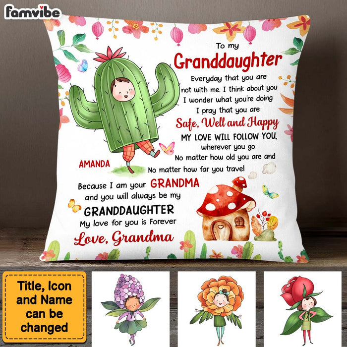 Personalized Gift For Granddaughter Flower Fairy To My Granddaughter Pillow 27492 1