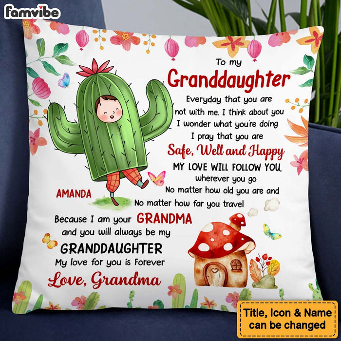 Personalized Gift For Granddaughter Flower Fairy To My Granddaughter Pillow 27492 1