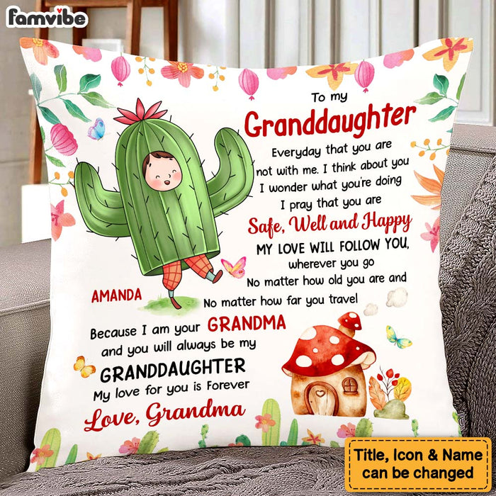 Personalized Gift For Granddaughter Flower Fairy To My Granddaughter Pillow 27492 1