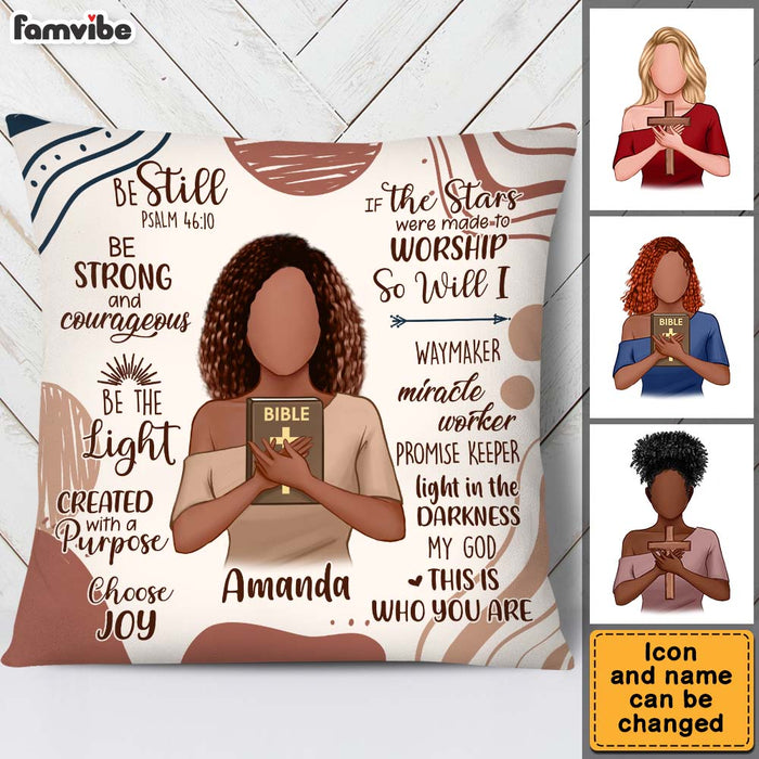 Personalized Gift For Daughter Christian Be Still Be Strong Pillow 27493 1