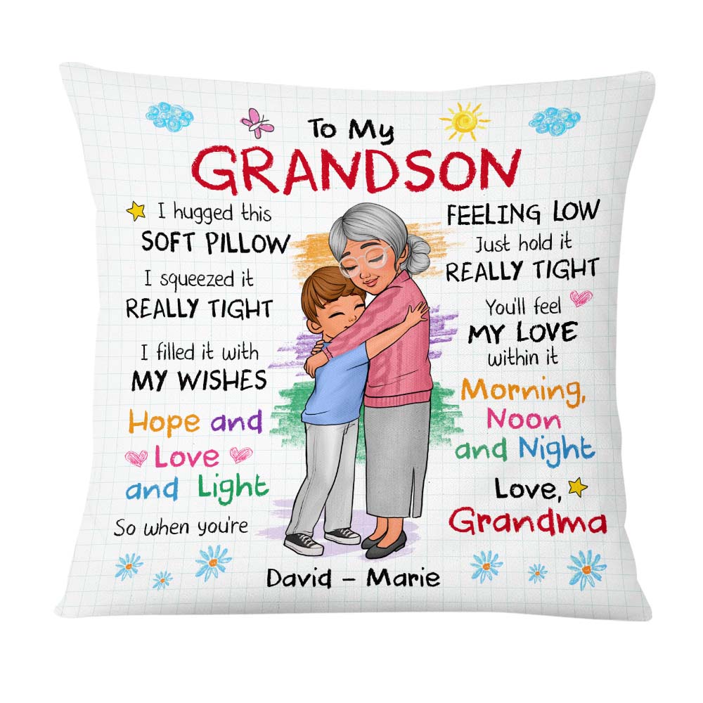 Personalized Gift For Grandson Hug This Pillow 27498 Primary Mockup