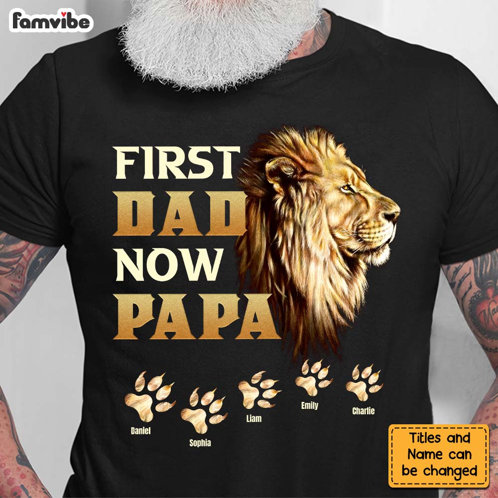 Personalized Birthday Gift For Grandpa First Dad Now Papa Lion Shirt Hoodie Sweatshirt 27499 Primary Mockup
