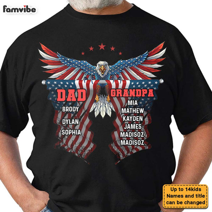 Personalized Gift For Grandpa Dad Eagle Flag Shirt - Hoodie - Sweatshirt 27505 1