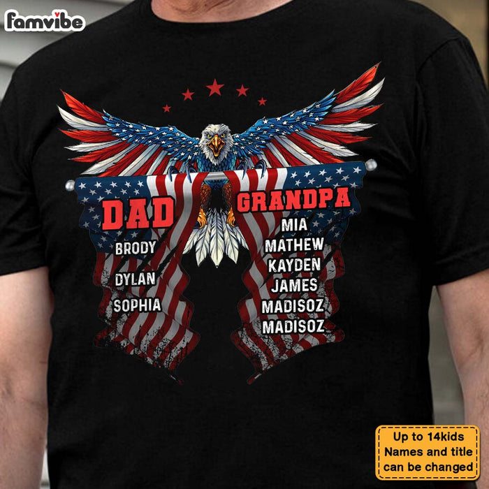 Personalized Gift For Grandpa Dad Eagle Flag Shirt - Hoodie - Sweatshirt 27505 1
