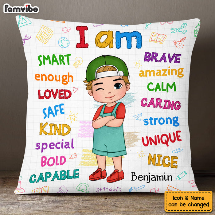 Personalized Birthday Gifts For Grandson I Am Amazing Back To School Affirmation Pillow 27508 1