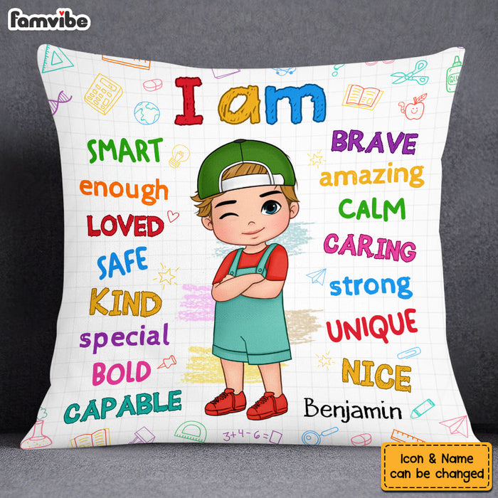 Personalized Birthday Gifts For Grandson I Am Amazing Back To School Affirmation Pillow 27508 1