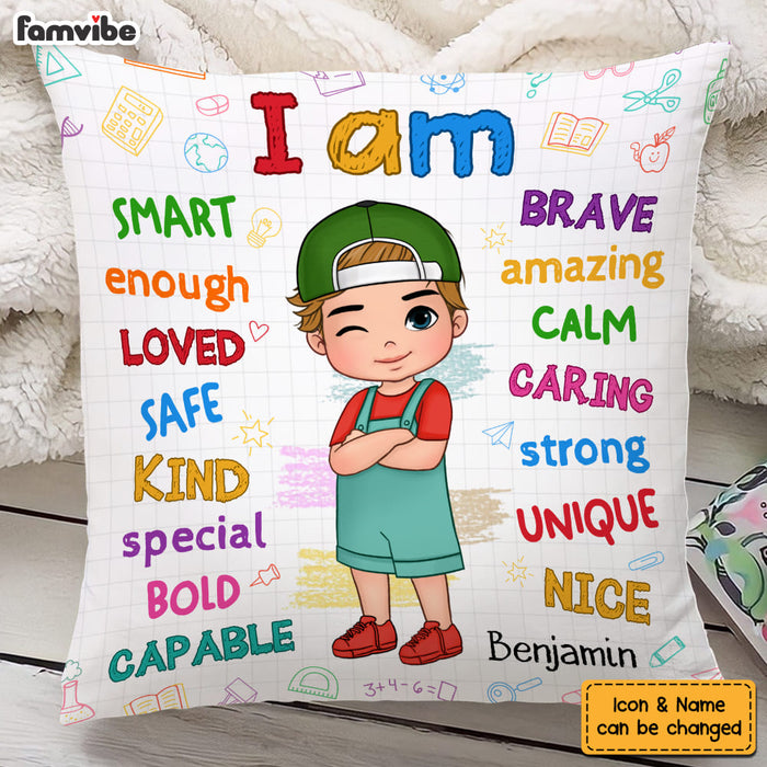 Personalized Birthday Gifts For Grandson I Am Amazing Back To School Affirmation Pillow 27508 1