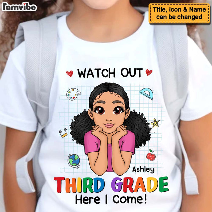 Personalized Gift For Granddaughter Watch Out Kindergarten Here I Come Kid T Shirt 27509 1