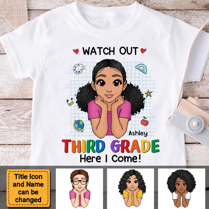 Personalized Gift For Granddaughter Watch Out Kindergarten Here I Come Kid T Shirt 27509 1