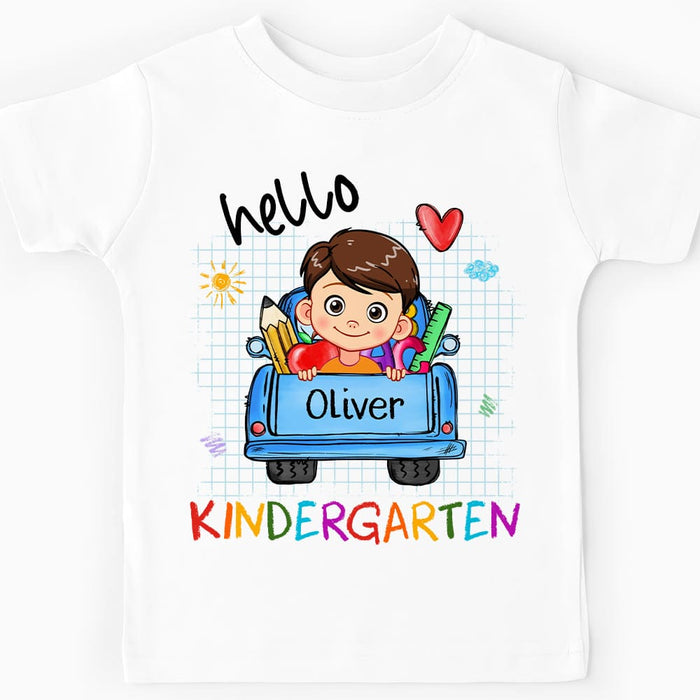 Personalized Back To School Gift For Grandson Truck School Kid T Shirt 27512 1