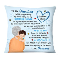 Personalized Birthday Gift For Grandson To My Grandson My Little Boy Hugging Pillow 27513 thumb 1