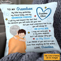 Personalized Birthday Gift For Grandson To My Grandson My Little Boy Hugging Pillow 27513 thumb 1