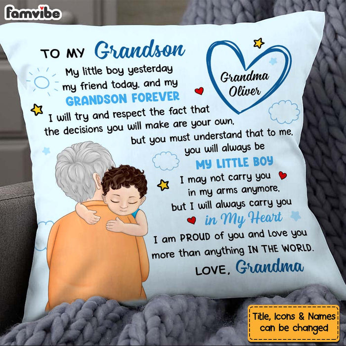 Personalized Gift For Grandson Baby Shark Hug This Pillow 27887 - Famvibe