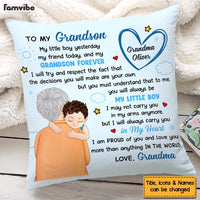 Personalized Birthday Gift For Grandson To My Grandson My Little Boy Hugging Pillow 27513 thumb 1
