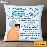 Personalized Birthday Gift For Grandson To My Grandson My Little Boy Hugging Pillow 27513 thumb 1