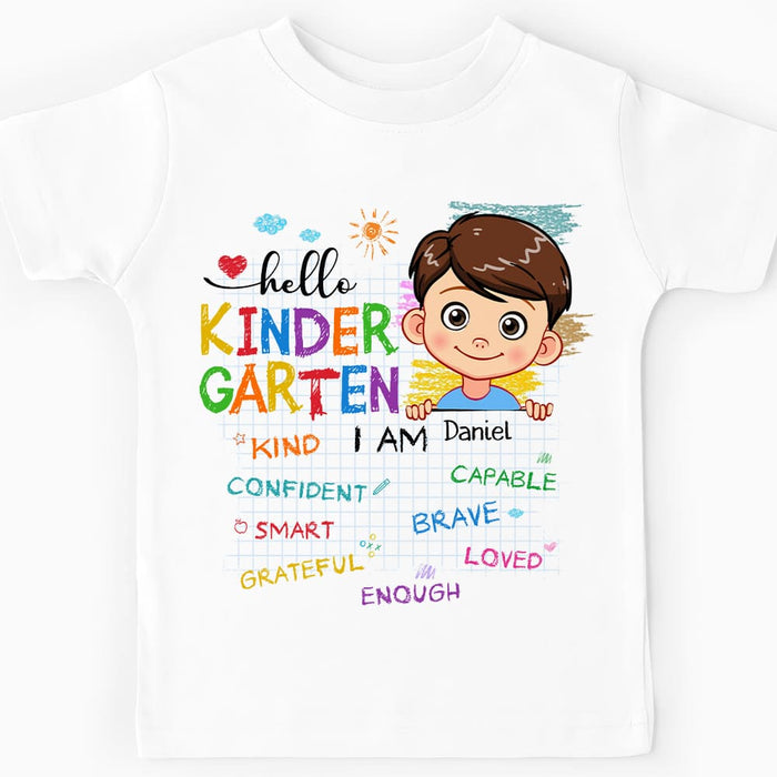 Personalized Gift For Grandson Back To School Affirmation Kid T Shirt 27516 1