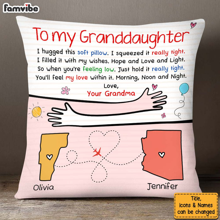 Personalized Birthday Gift For Granddaughter Long Distance Hug This Pillow 27518 1