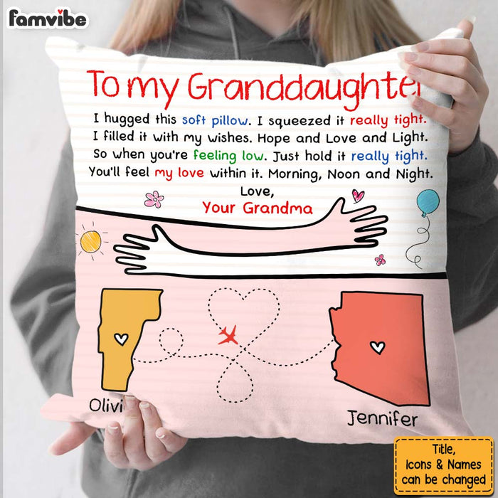 Personalized Birthday Gift For Granddaughter Long Distance Hug This Pillow 27518 1
