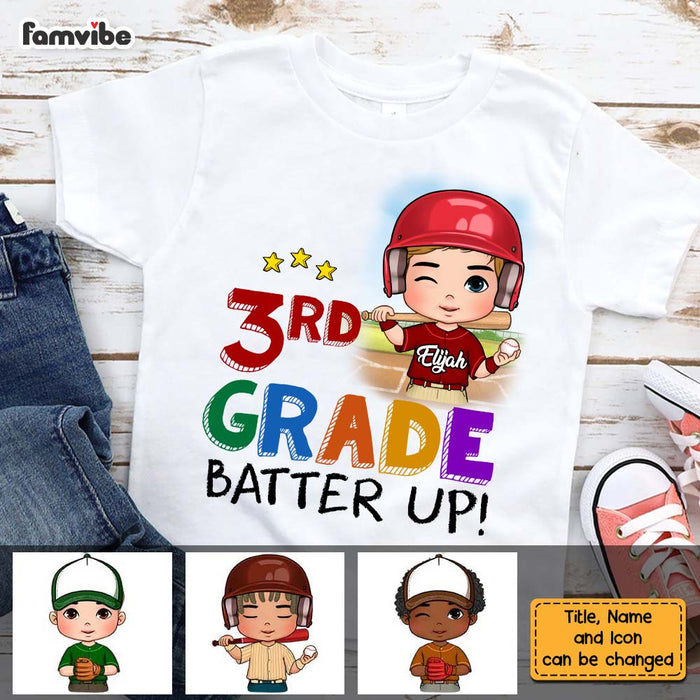 Personalized Gift For Grandson Batter Up Baseball Kid T Shirt 27520 1