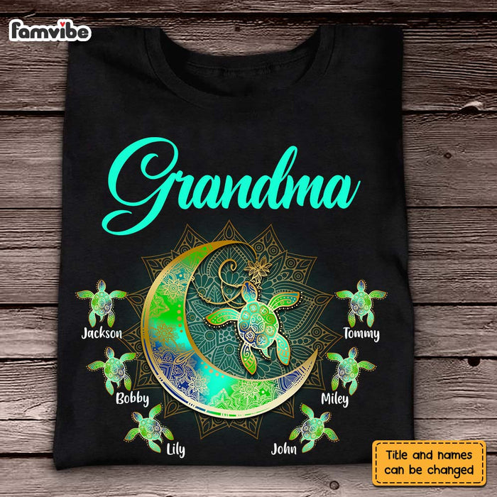 Personalized Gift For Grandma Turtle Moon Shirt - Hoodie - Sweatshirt 27522 1
