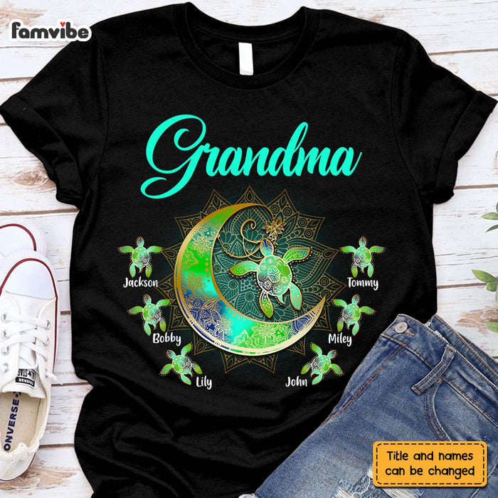 Personalized Gift For Grandma Turtle Moon Shirt - Hoodie - Sweatshirt 27522 1