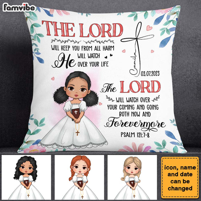 Personalized Gift For Granddaughter Communion God Protect Me Pillow 27531 1