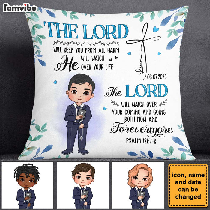 Personalized Gift For Granddaughter Communion God Protect Me Pillow 27531 1