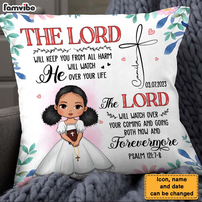 Personalized Gift For Granddaughter Communion God Protect Me Pillow 27531 1