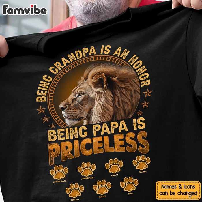 Personalized Cool Birthday Gift For Grandpa Lion Being PaPa Is Priceless Shirt - Hoodie - Sweatshirt 27532 1