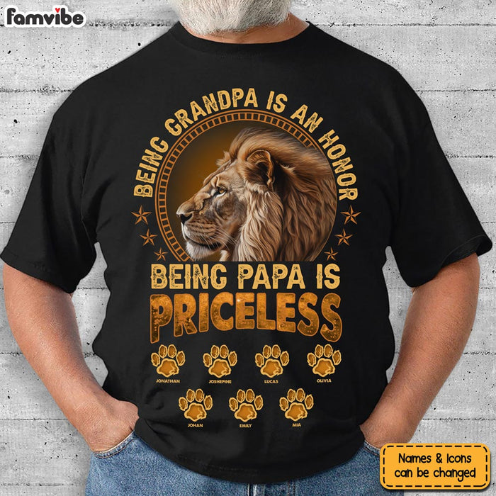 Personalized Cool Birthday Gift For Grandpa Lion Being PaPa Is Priceless Shirt - Hoodie - Sweatshirt 27532 1