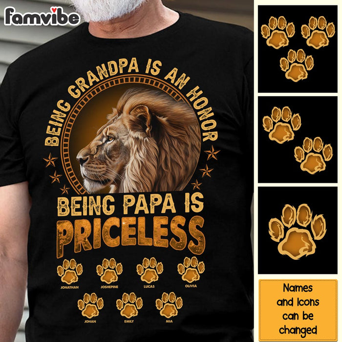 Personalized Cool Birthday Gift For Grandpa Lion Being PaPa Is Priceless Shirt - Hoodie - Sweatshirt 27532 1
