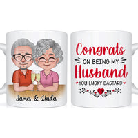 Personalized Gift For Husband For Couple Anniversary Congrats On Being My Husband Mug 27535 thumb 1