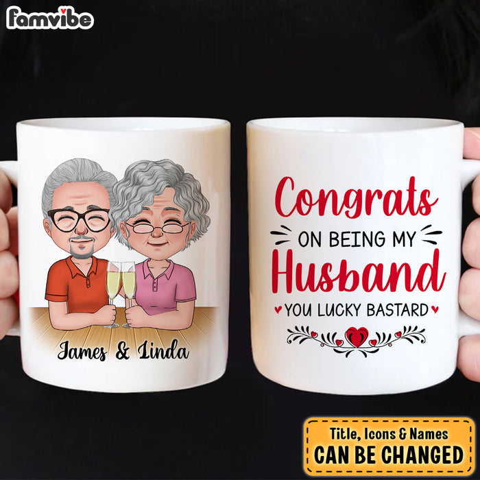Personalized Gift For Husband For Couple Anniversary Congrats On Being My Husband Mug 27535 1