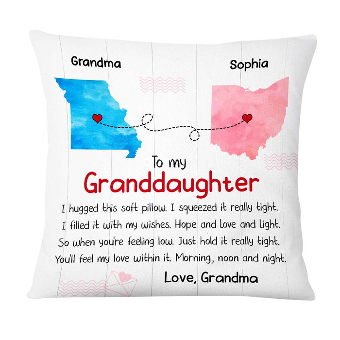 Personalized Gift For Granddaughter Long Distance Watercolor Pillow 27536 1