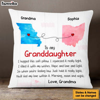 Personalized Gift For Granddaughter Long Distance Watercolor Pillow 27536 thumb 1