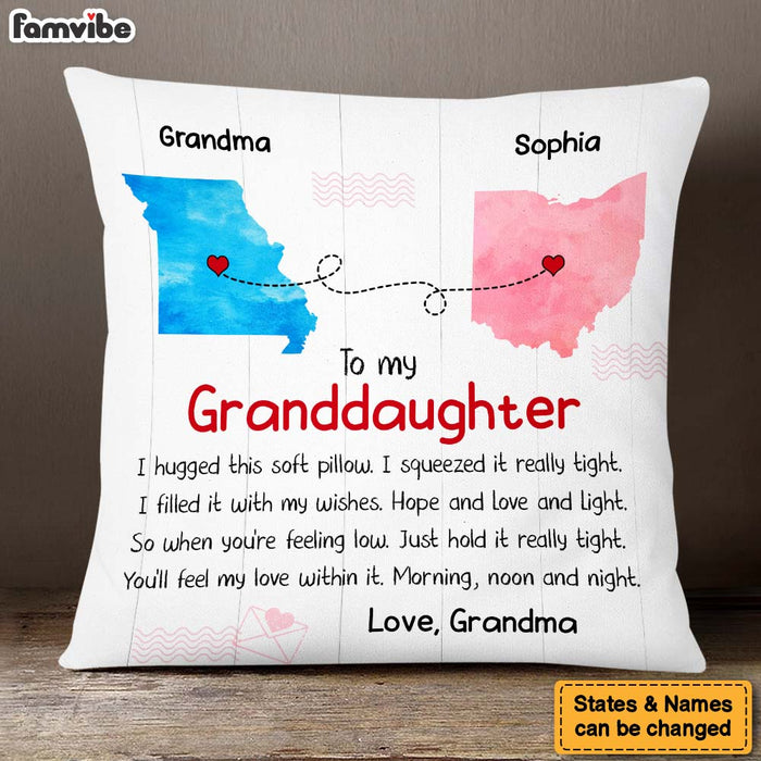 Personalized Gift For Granddaughter Long Distance Watercolor Pillow 27536 1