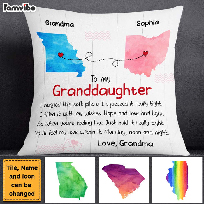 Personalized Gift For Granddaughter Long Distance Watercolor Pillow 27536 1