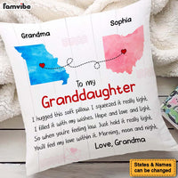 Personalized Gift For Granddaughter Long Distance Watercolor Pillow 27536 thumb 1