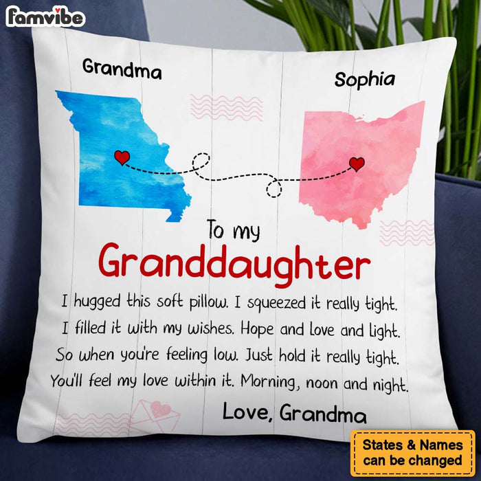 Personalized Gift For Granddaughter Long Distance Watercolor Pillow 27536 1