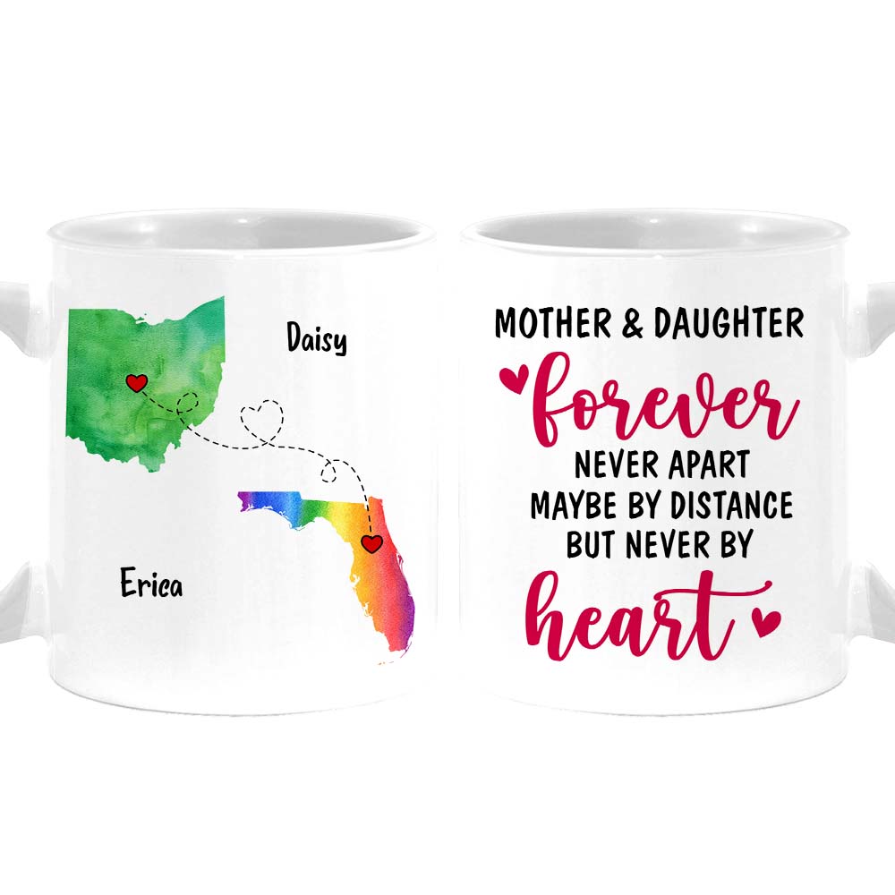 Personalized Gift For Daughter Never Apart  Maybe By Distance  But Never By Heart Long Distance Gift Mug 27537 Primary Mockup