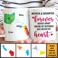 Personalized Gift For Daughter Never Apart  Maybe By Distance  But Never By Heart Long Distance Gift Mug 27537 thumb 1