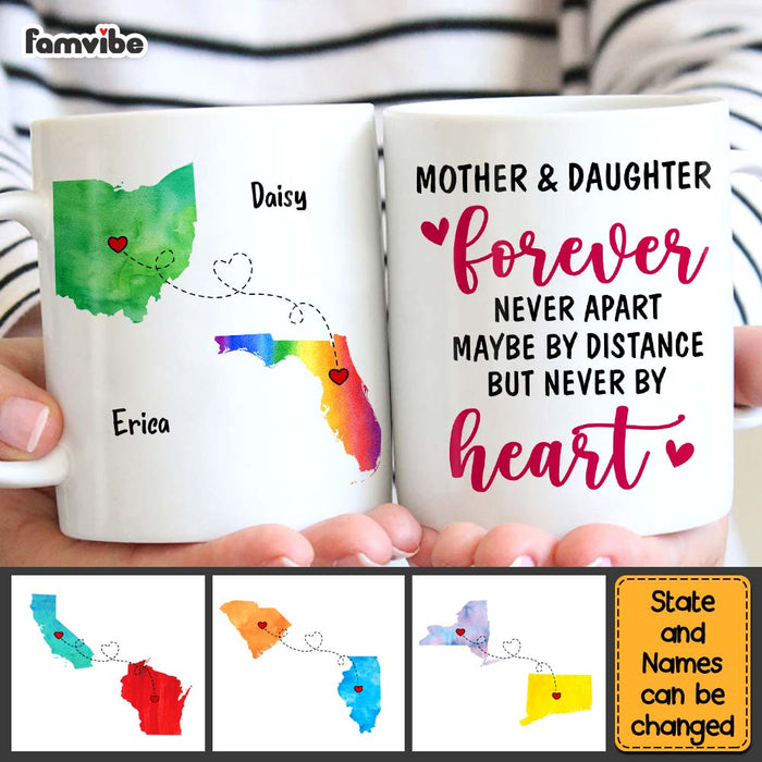 Personalized Gift For Daughter Never Apart  Maybe By Distance  But Never By Heart Long Distance Gift Mug 27537 1
