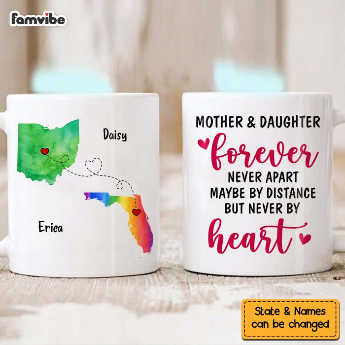 Personalized Gift For Daughter Never Apart  Maybe By Distance  But Never By Heart Long Distance Gift Mug 27537 1