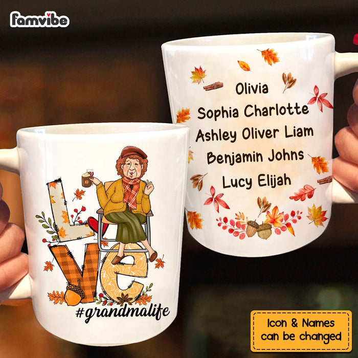 Personalized Gift For Grandma Love Fall Mug 27538 1