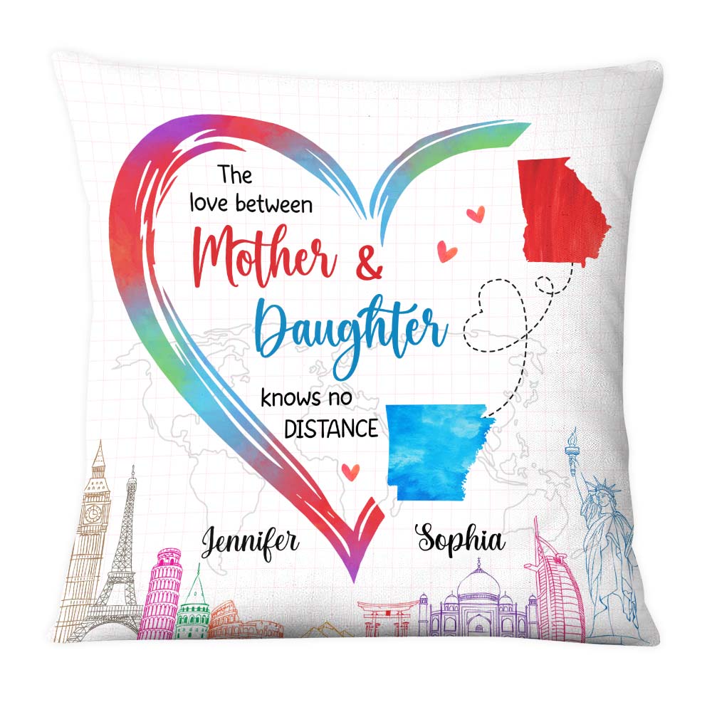 Personalized Gift For Daughter Long Distance The Love Between Mother & Daughter Pillow 27542 Primary Mockup