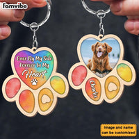 Personalized Dog Memorial Gift Once By My Side Forever In My Heart Wood Keychain 27544 thumb 1