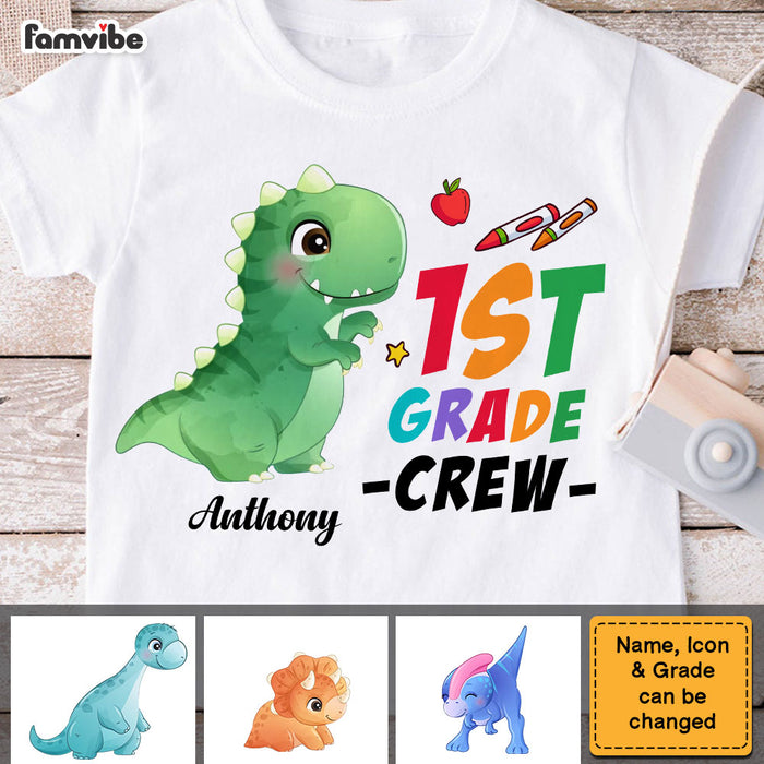 Personalized Gift For Grandson Back To School Dino Crew Kid T Shirt 27546 1
