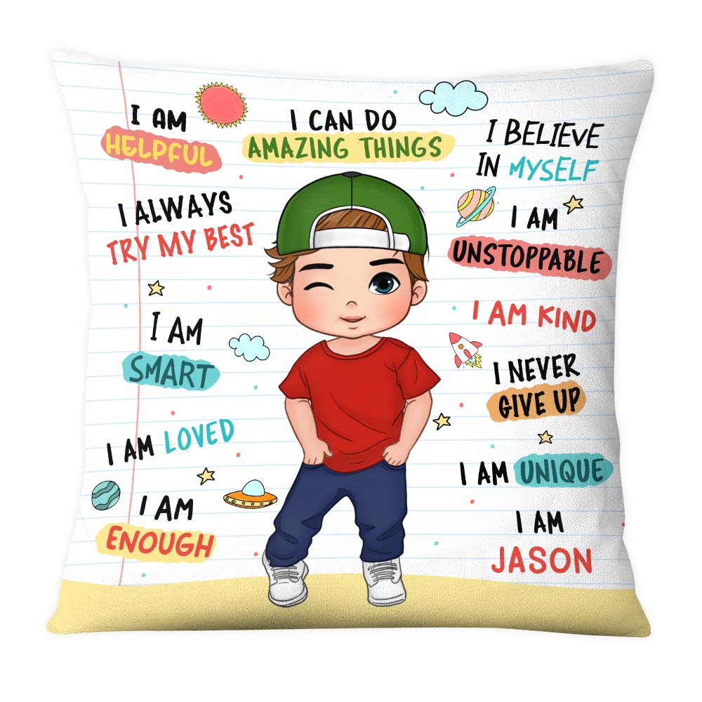 Personalized Gift For Grandson Kid Affirmation Pillow 27548 Primary Mockup