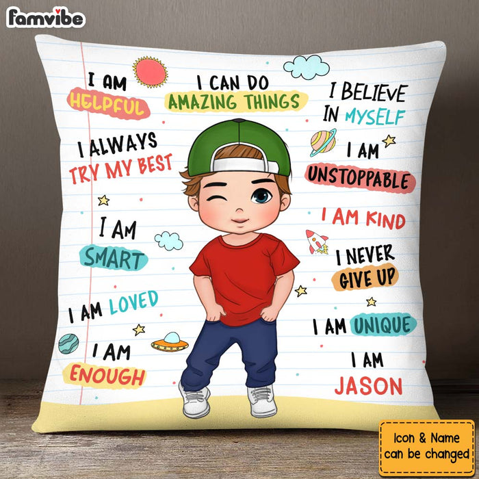 Personalized Gift For Grandson Kid Affirmation Pillow 27548 1